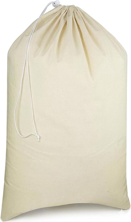 Urban Villa Extra Large Canvas Laundry Bag 28x36 Inches, 100% Cotton Drawstring Laundry Sack, Machine Washable Reusable Hamper Liner for Dorm, Travel & Home (1 Pack)