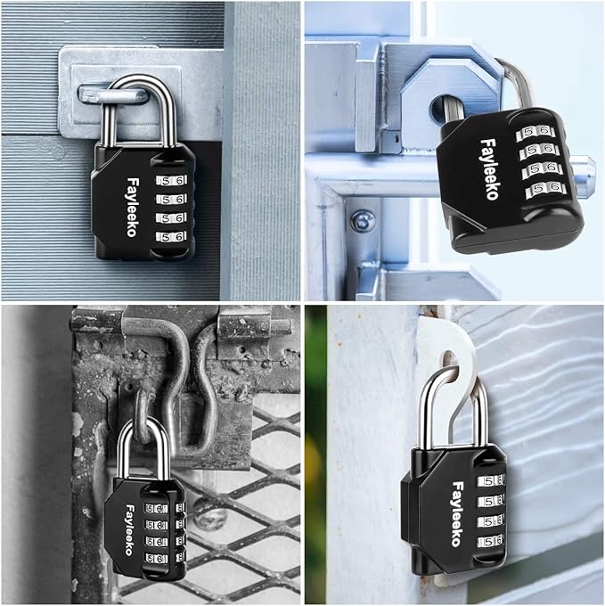 Fayleeko Combination Lock, 4 Digit Padlock for School Gym Sports Locker, Fence, Toolbox, Case, Hasp Cabinet Storage (2 Pack, Pink & Black) - Image 7