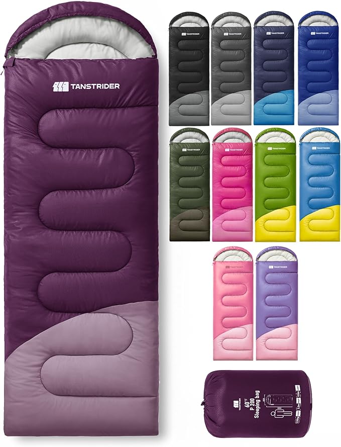 Sleeping Bag for Adults Warm Weather, Compact Lightweight Backpacking Sleeping Bag with Compression Sack, Camping Essentials Gear for Hiking Travel Climbing Outdoor & Indoor Use