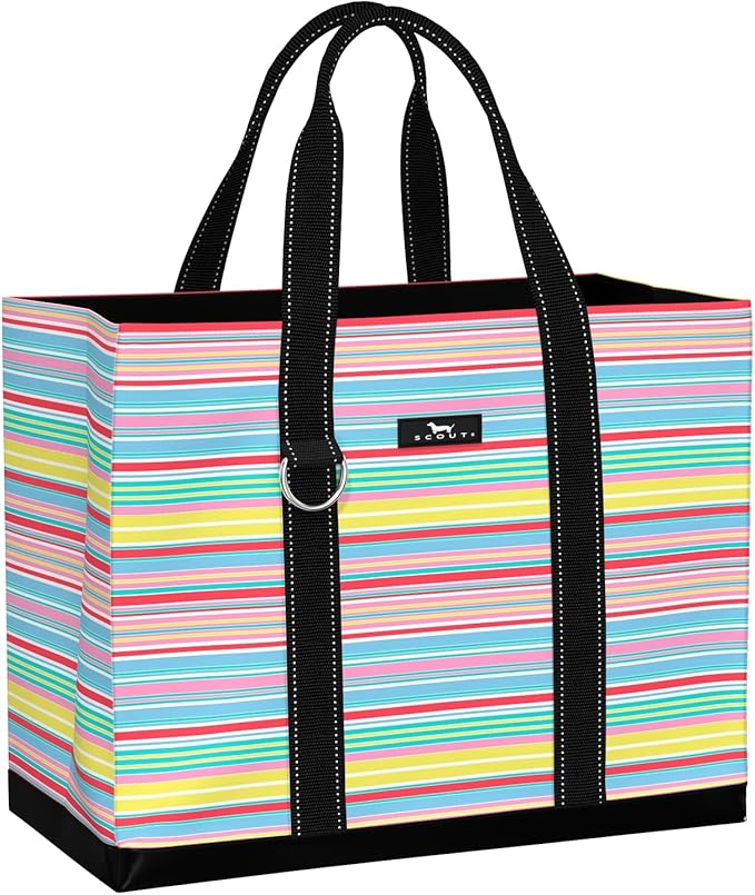 SCOUT Original Deano Tote - Durable Lightweight Open Top Beach, Pool & Lake Bag, Inside Zip Pocket, Folds Flat