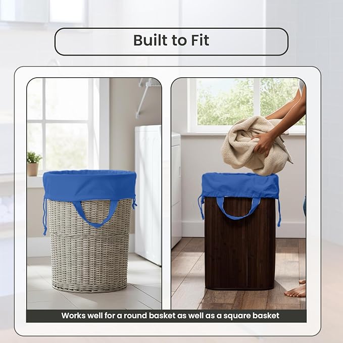LFH Home Large Premium Cotton Canvas Laundry Bag with Drawstring and Handles Heavy Duty, Multi-Use, and Washable for Home, Travel, College or Storage 28x36 (Pack of 4)-Sky Blue