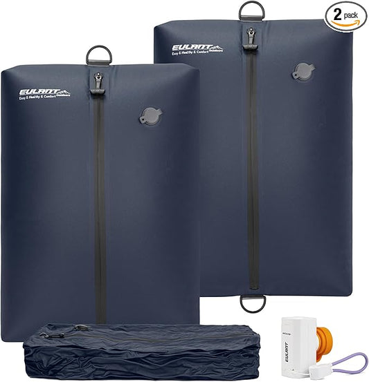 Reusable Vacuum Bags for Travel With Pump,Professional Waterproof IPX8 Zipper Vacuum Compression Bag for Suitcases Backpack,Space Saver Bags Packing Organizers for Clothing Packing(2 Pack,Navy)