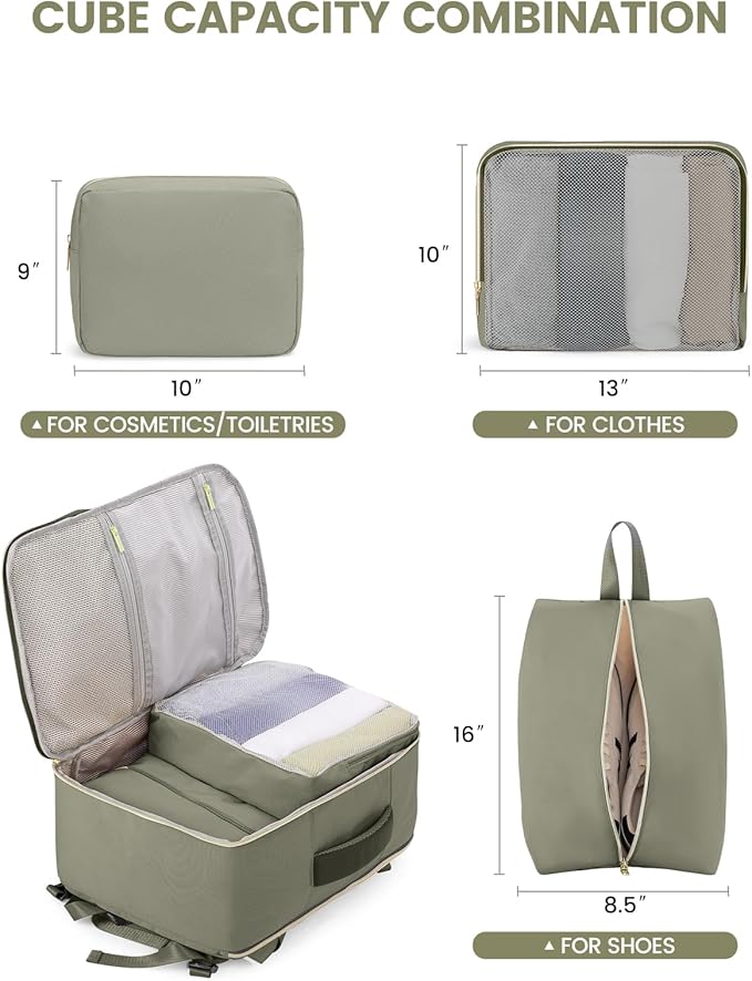 LOVEVOOK Travel Backpack for Women,40L Carry On Backpack for Airplanes,17.3 Inch Laptop Personal Item Travel Bag