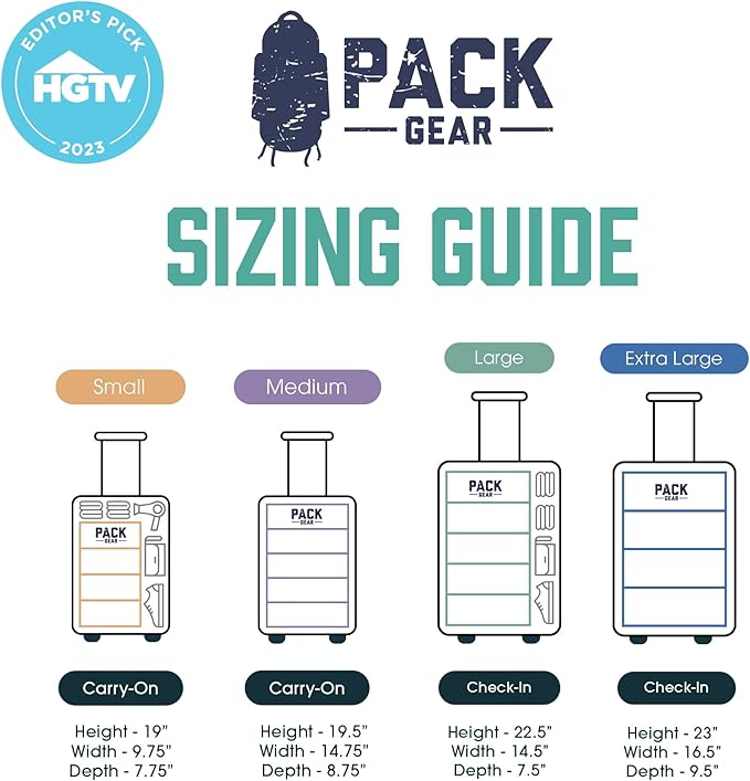 Pack Gear Hanging Suitcase Organizer - Our XL Hanging Luggage Organizer Perfectly Fits Any Suitcase - Our Packing Cubes for Travel Use Mesh Windows to Make Finding Any Outfit Easy (Green, XL)