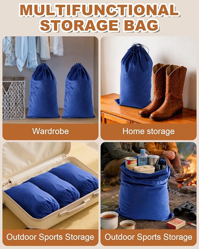 4 Pcs Shoe Bags for Travel, 21.2"x13.3" Large Boot Bags for Cowboy Boots, Washable Velvet Dust Bag with Drawstring for Dress Shoes, Handbags and Clothing, Suitable for Travel and Home Storage
