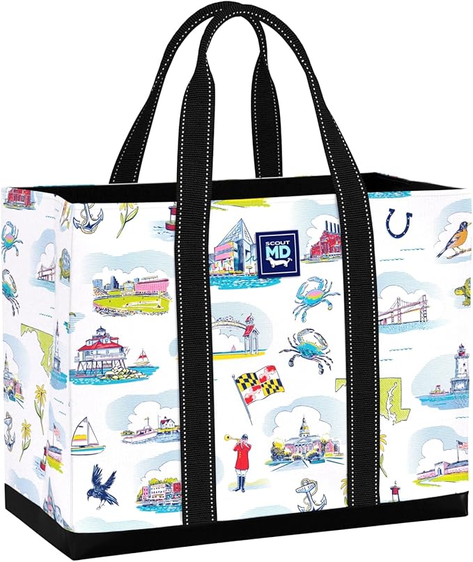 SCOUT Original Deano Tote - Durable Lightweight Open Top Beach, Pool & Lake Bag, Inside Zip Pocket, Folds Flat