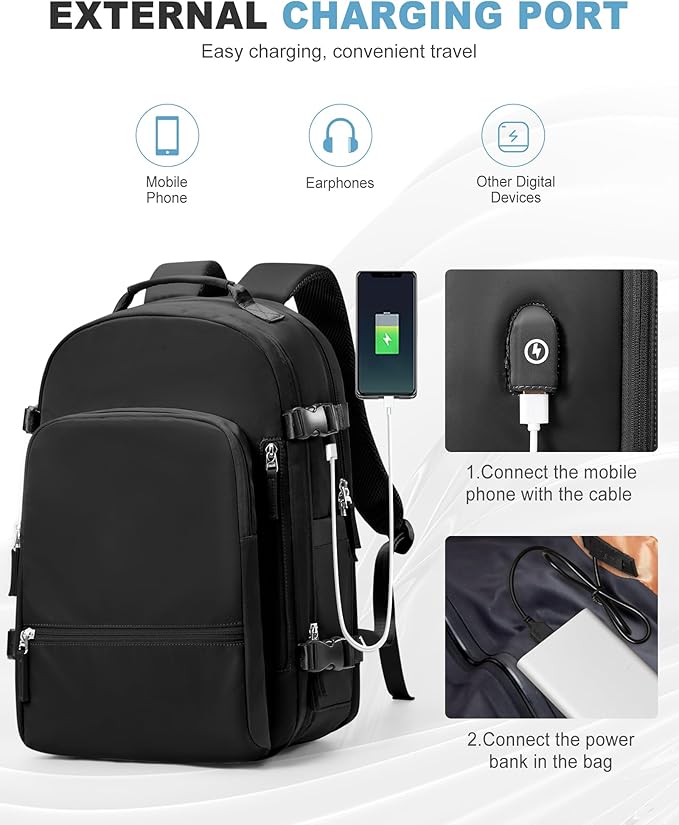 coofay Vacuum Backpack Travel with Pump Vacpack Backpack with Vacuum System Travel Compression Backpacks for Women Mochila De Viaje Carry on Luggage
