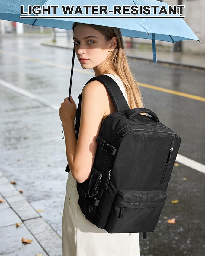 WONHOX Vacuum Seal Backpack for Travel with Air Pump Compression Daypack Personal Item Carry on Flight Approved Vacpack Laptop Space Saver Bags Storage with Vacuum System Travel Bag Women Men Black