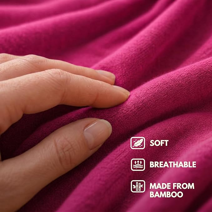 16-in-1 Compact Travel Blanket with Bag – Reversible, Ultra Soft Bamboo Airplane Blanket with Hidden Pocket – Packable for Flights & Travel Essentials (Semi-Weighted, Double Layer)