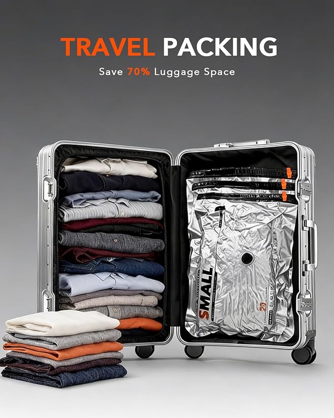 VacEase Ultra 10 Pack Large Capacity Vacuum Storage Bags with USB & Battery 2-in-1 Rechargeable Air Pump, Space Saver Seal Bags for Home Organization, Bedding, Comforters, Blankets and Clothing