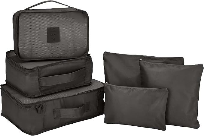 G-FORCE 6-Piece Packing Cube Set | Travel Organizers for Luggage | Suitcase Packing Organizers | Travel Accessories for Carry-On | 100% Polyester