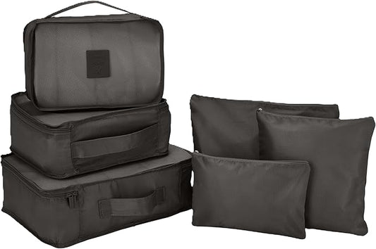 G-FORCE 6-Piece Packing Cube Set | Travel Organizers for Luggage | Suitcase Packing Organizers | Travel Accessories for Carry-On | 100% Polyester