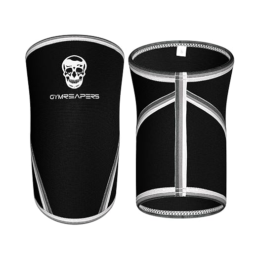 Gymreapers Knee Sleeves (1 Pair) Free Gym Bag - Knee Sleeve & Compression Brace for Squats, Fitness, Weightlifting, and Powerlifting 7MM Sleeve Pair - For Men & Women - 1 Year Warranty (Medium)