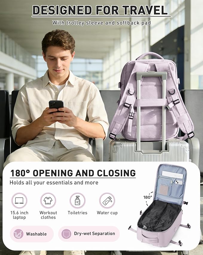 Vacuum Seal Backpack for Travel with Air Pump Compression Daypack Personal Item Carry on Flight Approved Vacpack Laptop Space Saver Bags Storage with Vacuum System Travel Bag Women Men LotusPink