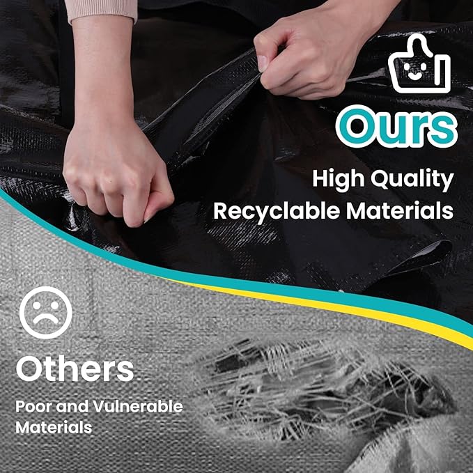 Extra Large Moving Boxes-Moving Bags with Zipper, Carrying Handles and Tag Pocket-Moving Supplies for Space Saving-Totes for Storage - for moving, Storage, Camping and Travel 125L-10 Pack