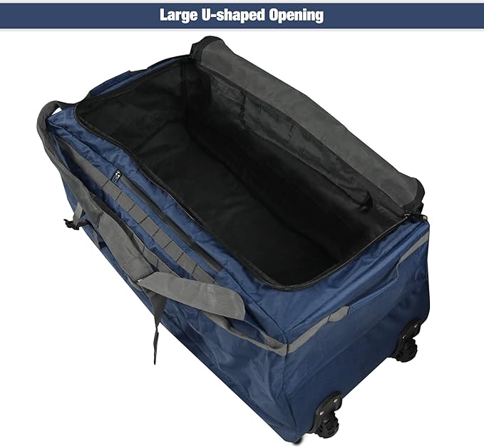 REDCAMP 85L/120L/140L Foldable Duffle Bag with Wheels, Large Travel Duffel Bag