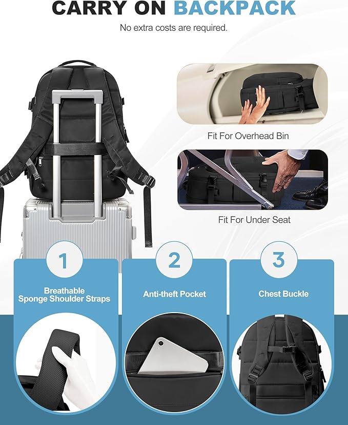 coofay Vacuum Backpack Travel with Pump Vacpack Backpack with Vacuum System Travel Compression Backpacks for Women Mochila De Viaje Carry on Luggage