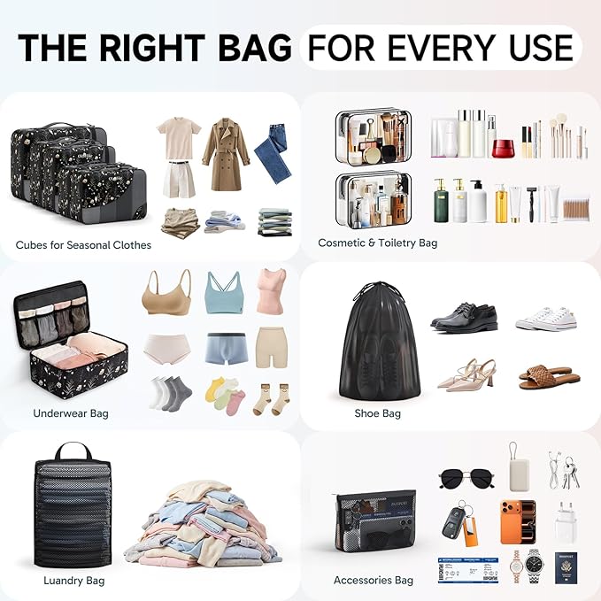 11 Set Packing Cubes for Travel, Gifts for Women Mom,Anti-Tearing Suitcase Organizer,OlarHike Vacation Essentials & Accessories for Cruise Ship