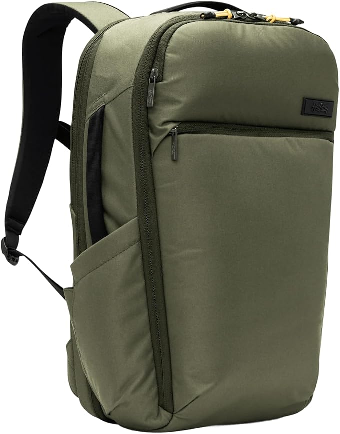 Halfday Roamer All-in-One Travel Backpack: 15” Laptop Compartment, Built-In Shoe/Laundry Pouch (Magnetic Sternum Strap, Padded Shoulder Support), Weekend & Business Trip Carry-on Bag, Olive
