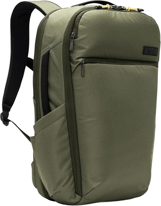 Halfday Roamer All-in-One Travel Backpack: 15” Laptop Compartment, Built-In Shoe/Laundry Pouch (Magnetic Sternum Strap, Padded Shoulder Support), Weekend & Business Trip Carry-on Bag, Olive