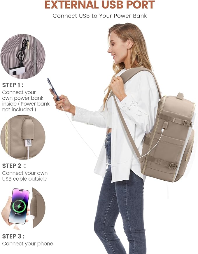 LOVEVOOK Travel Backpack for Women,40L Carry On Backpack for Airplanes,17.3 Inch Laptop Personal Item Travel Bag