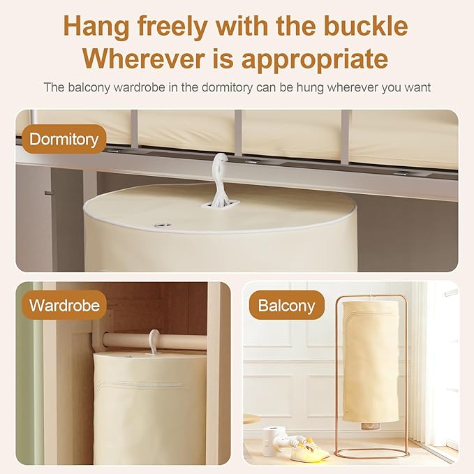 3-in-1 Multifunctional Portable Dryer for laundry Clothes Dryer, Boot Dryer, With Time Setting、Remote Control, Laundry, Apartments, RV, Travel, Low noise、Energy Saving
