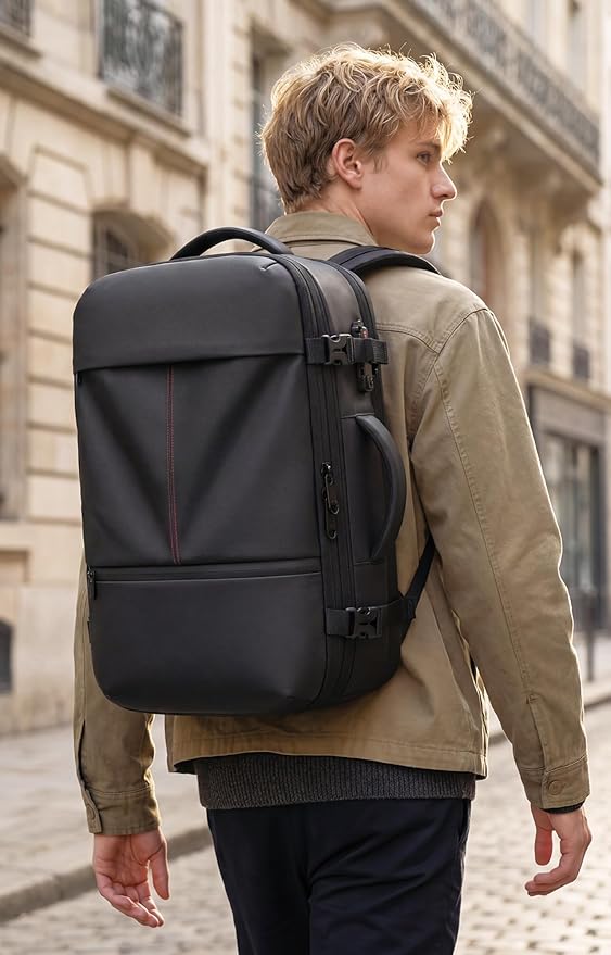 IKYWT Vacuum Seal Backpack Travel with Ultra-Power Pump, 80L Expandable Travel Backpack with Vacuum System w/TSA Lock