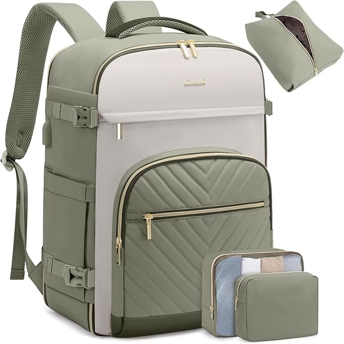 LOVEVOOK Travel Backpack for Women,40L Carry On Backpack for Airplanes,17.3 Inch Laptop Personal Item Travel Bag