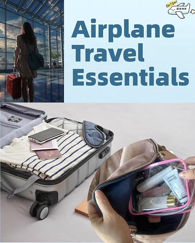 2 Packing Cubes 1 Quart Size Travel Bag TSA Approved Toiletry Bag Clear Small Purse Pouch International Long Flight Must Haves for Toiletries Makeup Liquids Airplane Europe Vacation Essentials