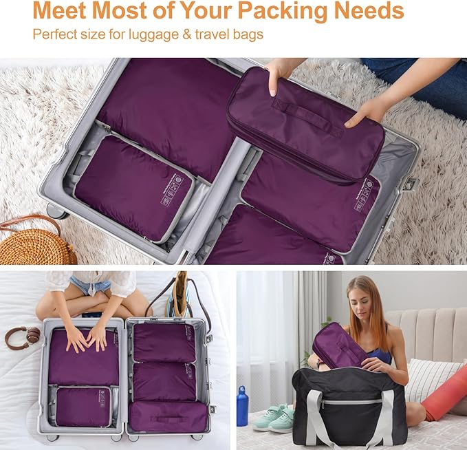 Cambond Travel Underwear Organizer Bag - 4-in-1 Soft Double Layer Bra Travel Bag, Portable Expandable Compression Packing Organizers, Underwear Storage Bag Packing Cubes for Women