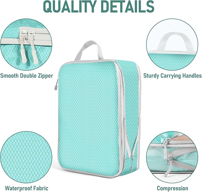 4 Set Packing Cubes For Travel Essentials, Luggage Packing Organization Cubes Suitcase Organizer Bags Set For Luggage Travel Packing Cubes For Suitcases Durable (4 Pcs, Blue)