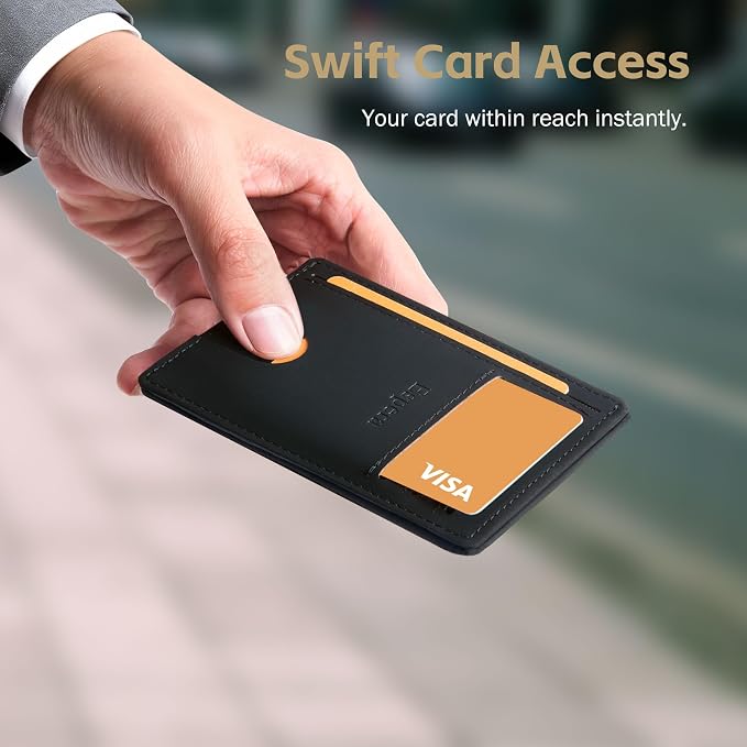 Espera Slim Minimalist Front Pocket Wallet for Men, RFID Blocking Credit Card Holder, Thin Travel ID Card Case, Gifts for Men - Image 4