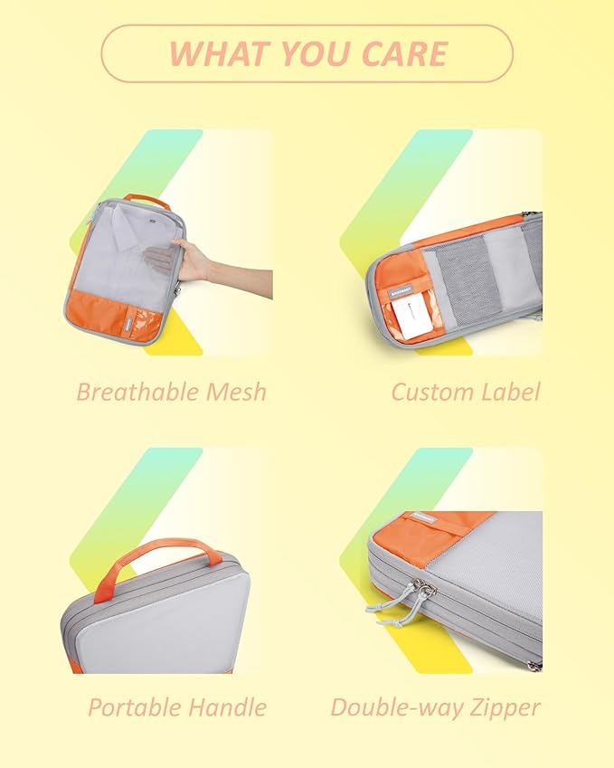BAGSMART 6 Set /4 Set/2 Set Compression Packing Cubes for Travel, Lightweight Luggage Organizer Bags, Durable Space Saver Bags Travel Essentials
