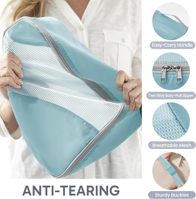 10 Set Packing Cubes for Travel, Gifts for Women Mom,Anti-Tearing Suitcase Organizer,OlarHike Vacation Essentials & Accessories for Cruise Ship