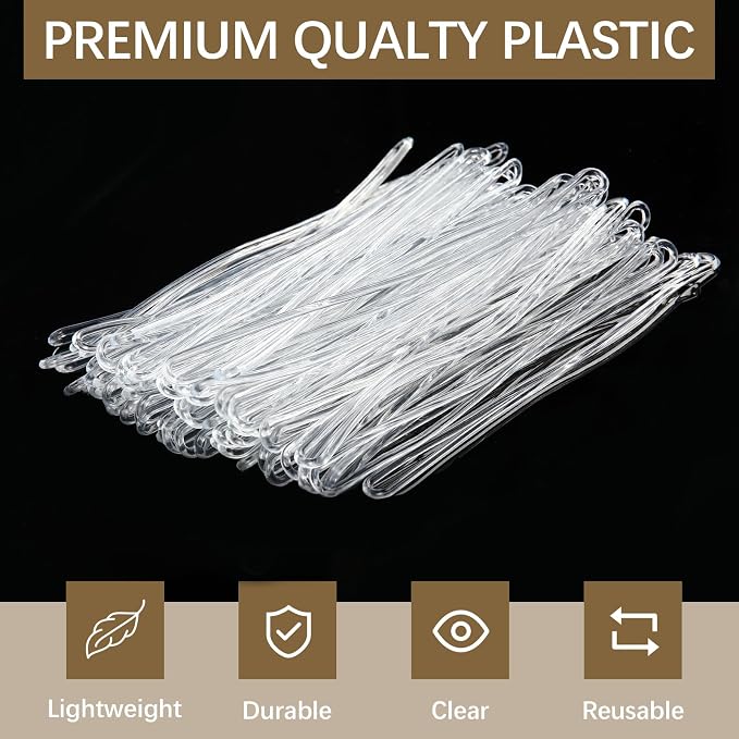 40 Pack Clear Plastic Luggage Tag Loops, Durable Worm Loops for Luggage Tags, ID Cards, Name Tags, Badge Holders, 6 Inch Bulk Luggage Tag Straps, Bag Tag Loops for Suitcase & Travel Bag Accessories - Image 3