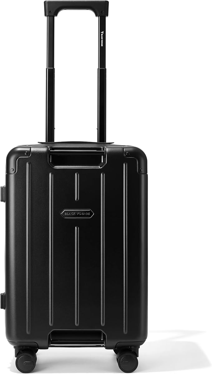 BlackVoyage Air Vacuum Seal Suitcase Carry-On 20-Inch Travel Luggage USB Port 20" AirCabin Air Compression Pump (Matte Black, 40L Capacity (No Vacuum Bag))