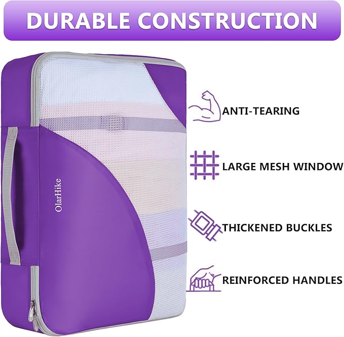 8 Set Packing Cubes for Travel, Gifts for Women Mom,Anti-Tearing Suitcase Organizer,OlarHike Vacation Essentials & Accessories for Cruise Ship