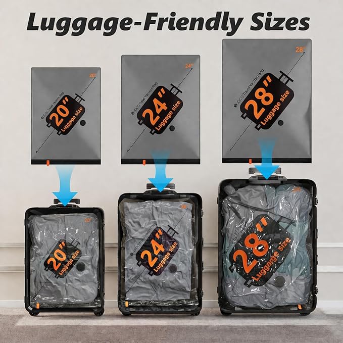 Travel Vacuum Bags with Cordless Electric Pump, 16 Medium Compression Packing Cubes for Clothing Clothes, Luggage Suitcase Organizer, Space Saver Vacation Cruise Travel Essentials