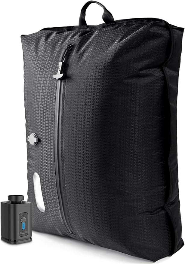 Travel Vacuum Bags with Pump–Electric Wireless Air Pump, Carry-on Size Vacuum bags for Travel, Double Layer for Luggage with IP67 Waterproof (1PC+Pump)