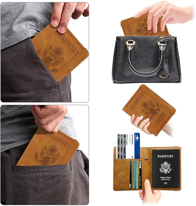 WALNEW Passport Holder for Travel, RFID Passport Wallet, Travel Essentials - Image 6