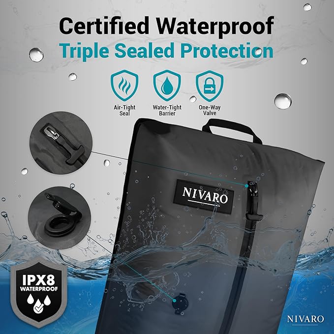 Travel Vacuum Compression Bags | Large 30L 2-Pack | Waterproof & Reusable | Space Saver Bags for Luggage | Wireless Pump Included