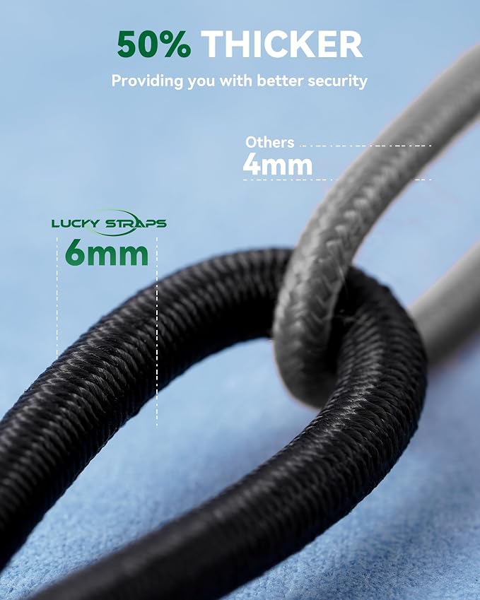 Lucky Straps 6" Short Mini Heavy Duty Bungee Cords, 180 Lbs, 8 Pack - Image 4