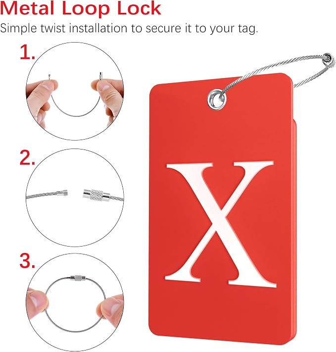 Gostwo 2 Pack Initial Luggage Tags for Suitcases Airplane Travel Essentials - Image 3
