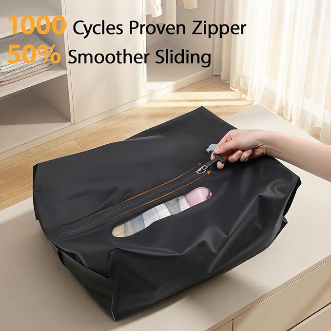 KXB Vacuum Seal Bags for Travel Luggage with Wireless Pump, 29L Compression Bags for Carry-On Suitcase & Travel Backpack, Reusable IP67 Waterproof Vacuum Storage Kit(2PC + PUMP)