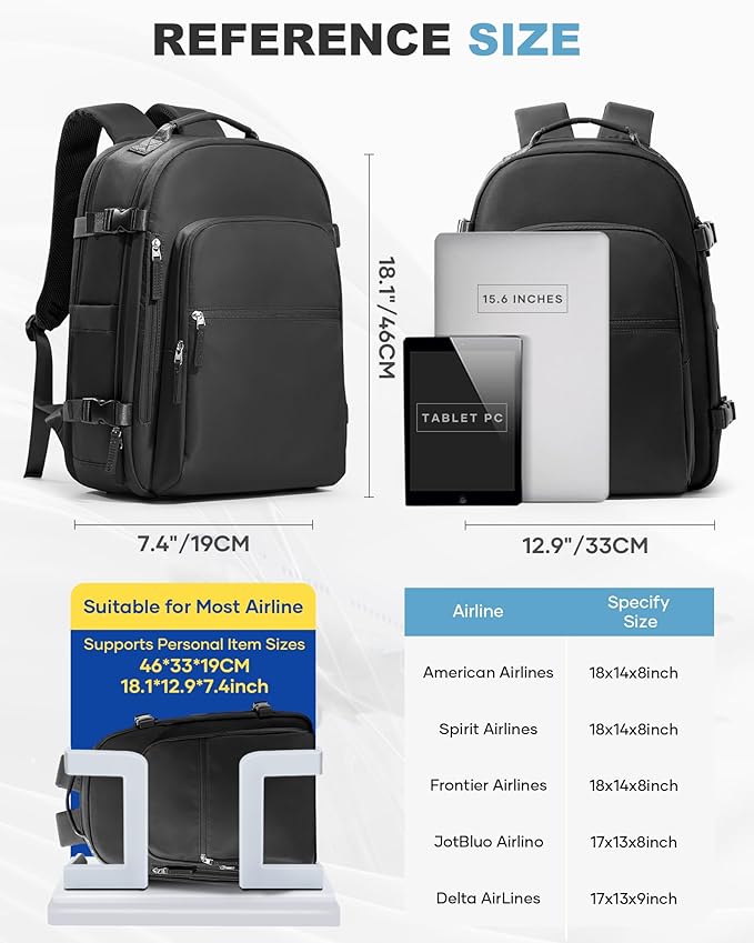 coofay Vacuum Backpack Travel with Pump Vacpack Backpack with Vacuum Seal Backpacks Traveling Backpacks Vacuum Compression Air Travel Bag Carry on Luggage
