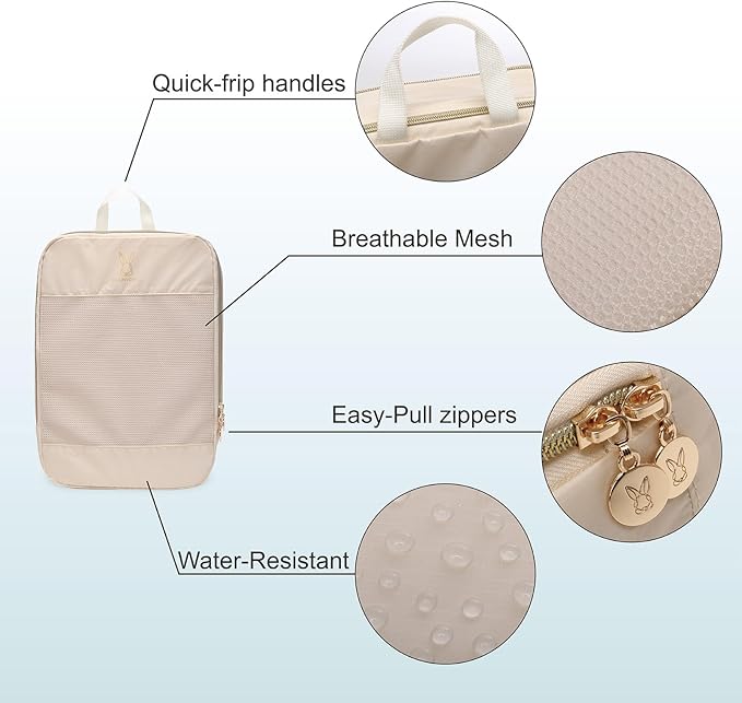 6/8 Sets Compression Packing Cubes for Travel, Bunnychill Portable Zipper Packing Cube for Cloting, Expandable Space Saver Storage Luggage Organizer Bags for Suitcases