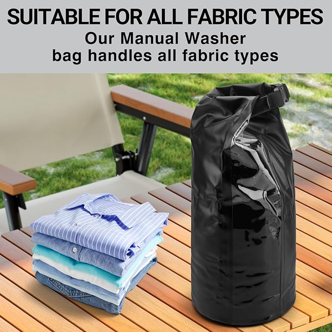 Travel Washing Machine & Retractable Clothesline - Hand Washing Machine & Portable Clothes Washer - Durable Travel Laundry Wash Bag & Camping Washing Machine - Portable Manual Clothes Washer