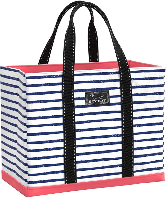 SCOUT Original Deano Tote - Durable Lightweight Open Top Beach, Pool & Lake Bag, Inside Zip Pocket, Folds Flat