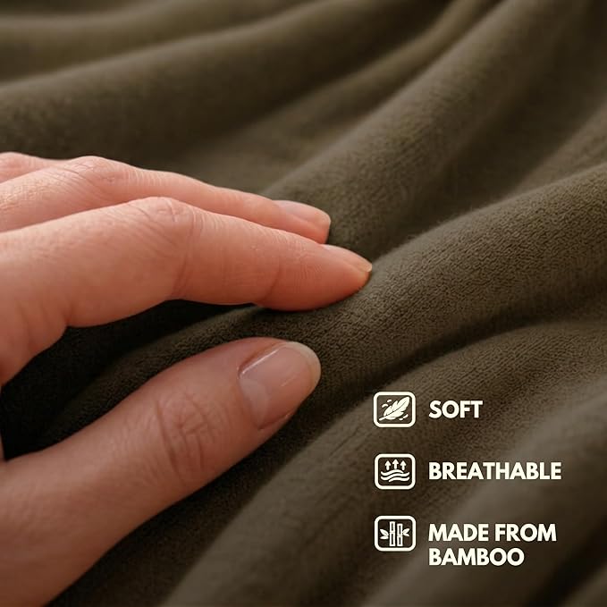 16-in-1 Compact Travel Blanket with Bag – Reversible, Ultra Soft Bamboo Airplane Blanket with Hidden Pocket – Packable for Flights & Travel Essentials (Semi-Weighted, Double Layer)