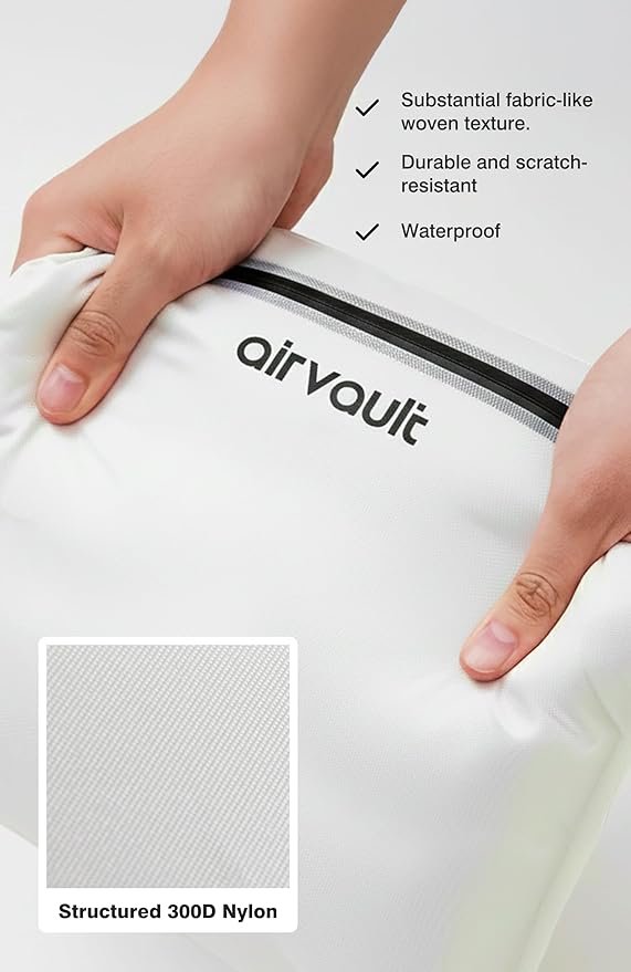 AirVault Premium Reusable Vacuum Seal Storage Bag for Carry On Suitcases & Backpack, Space Saver Airline Travel Vacpack, Pump Included (15L Flat, 1-Pack)